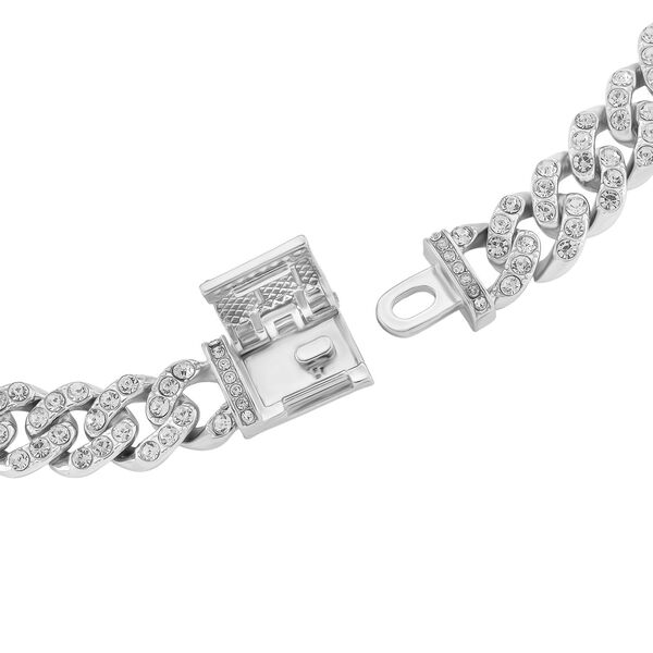 DESIGNER INSPIRIERT Schmetterling Wei&szlig;er Kristall Halskette ca. 45 cm, Silberfarben image number 6