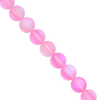 Rosafarbener Glas-Armband, 17 cm