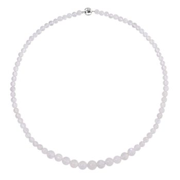 D'Joy AAA Regenbogen Mondstein Halskette ca. 50 cm 925 Silber rhodiniert ca. 140,00 ct.