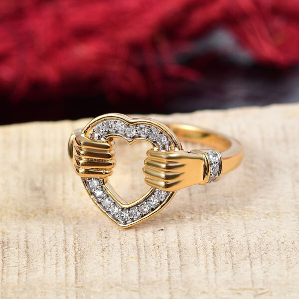 LUXURIANT SI Labor Diamant Ring, 925 Silber 750 Gelbgold Vermeil - 0,24 ct. image number 2