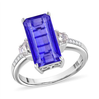 Tansanit-Farbe Quarz und Zirkon Ring - 4,75 ct.