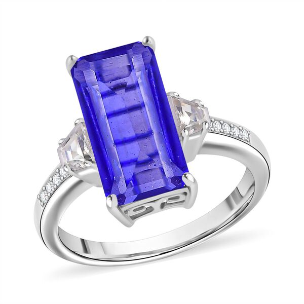 Tansanit-Farbe Quarz und Zirkon Ring - 4,75 ct. image number 4