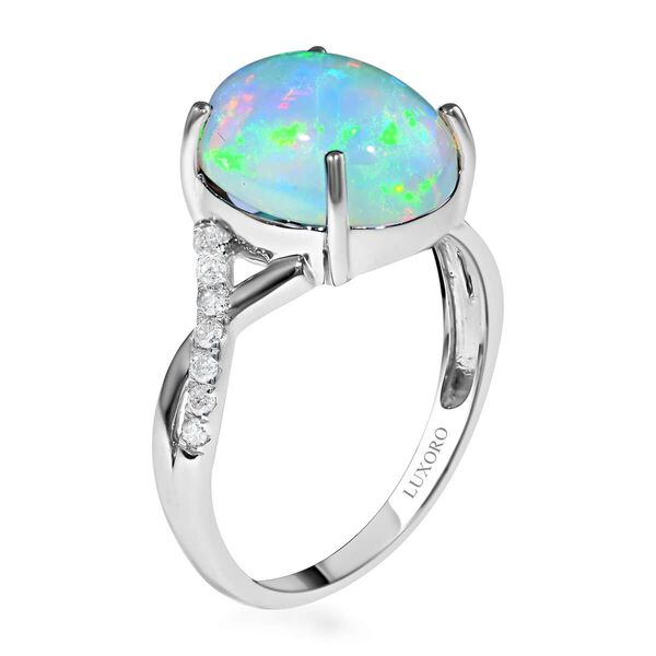 LUXORO AAA Nat&uuml;rlicher, &auml;thiopischer Welo Opal und Diamant Ring in 417 Wei&szlig;gold - 3,20 ct. image number 4