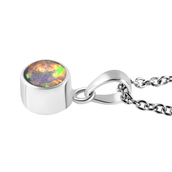 Nat&uuml;rlicher, &auml;thiopischer Opal-Anh&auml;nger und Ohrringe aus 925 Silber, mit Kette aus Edelstahl ca. 1,26 ct image number 5