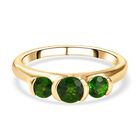 Natürlicher Chromdiopsid Ring, 925 Silber Gelbgold Vermeil (Größe 21.00) ca. 1.09 ct