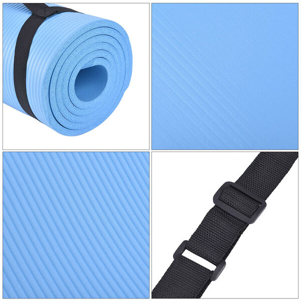 SOUL SMART - NBR Yoga-Matte mit Riemen, feuchtigkeitsbest&auml;ndig, 188x61cm, hellblau image number 4