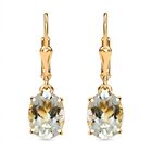 Prasiolith Ohrringe 925 Silber vergoldet ca. 0,20 ct