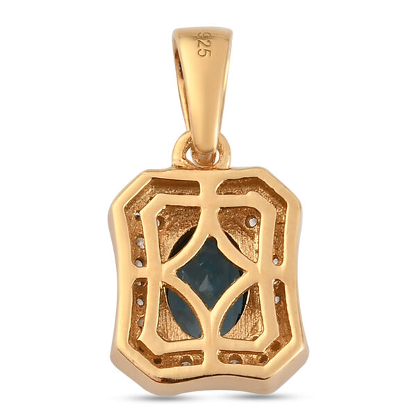 London Blau Topas und Zirkon Anhänger 925 Silber vergoldet ca. 1,13 ct image number 5