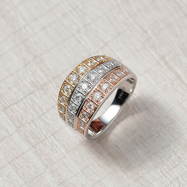 D&rsquo;Joy Moissanit dreifarbiger Ring - 1 ct. image number 2