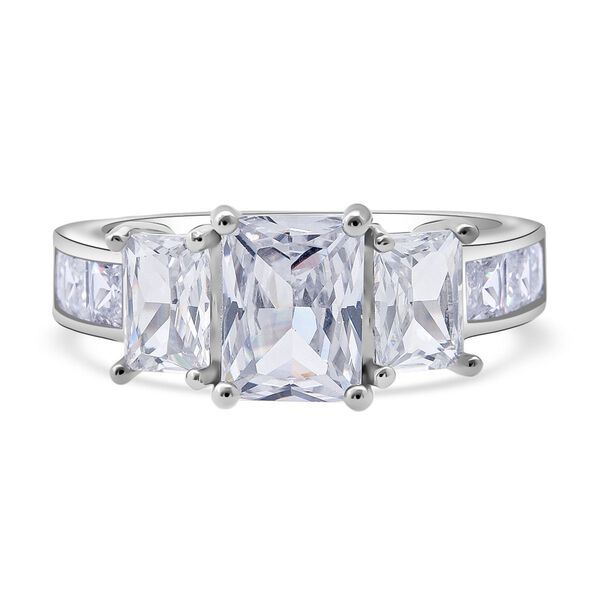 LUSTRO STELLA weißer Zirkonia Ring im Half-Eternity-Design image number 0