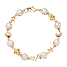 EVER TRUE Süßwasser Perle (7.5-8 mm) Armband ca. 19 cm Nickelfreies Messing 21.31 ct