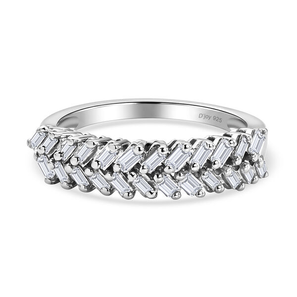 D'Joy Wei&szlig;er Diamant Ring 925 Silber Rhodiniert (Gr&ouml;&szlig;e 18.00) ca. 0.50 ct