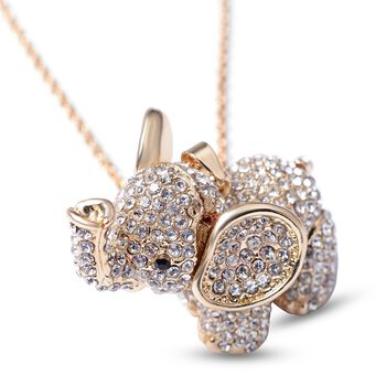 Kristall Elefant-Anh&auml;nger mit Kette, 60 cm