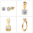 Funkelnde Königin- Moissanit Schmuckset, 925 Silber 750 Gelbgold Vermeil - 1,77 ct. image number 4