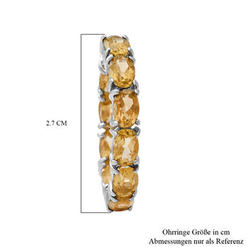 Citrin-Creolen, 925 Silber platiniert ca. 12,32 ct