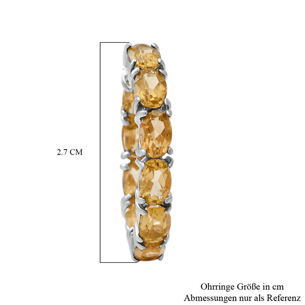 Citrin-Creolen, 925 Silber platiniert ca. 12,32 ct image number 4