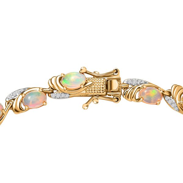 AA nat&uuml;rliches, &auml;thiopisches Welo Opal und Zirkon-Armband, 20 cm - 6,57 ct. image number 5