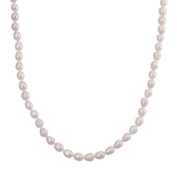 D'Joy wei&szlig;e S&uuml;&szlig;wasser Perle 50cm Halskette