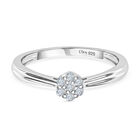 D'Joy Weißer Diamant Ring 925 Silber rhodiniert (Größe 18.00) ca. 0,10 ct
