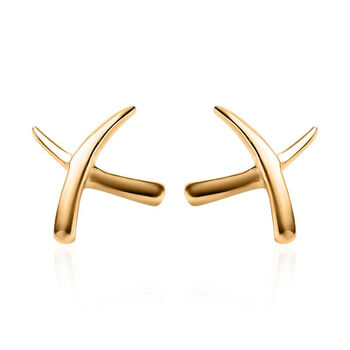 Molto Kiss Stacking Ohrstecker in Silber mit Gelbgold Vermeil