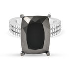 Elite Shungit und Zirkon Ring 925 Silber rhodiniert (Größe 17.00) ca. 7,28 ct