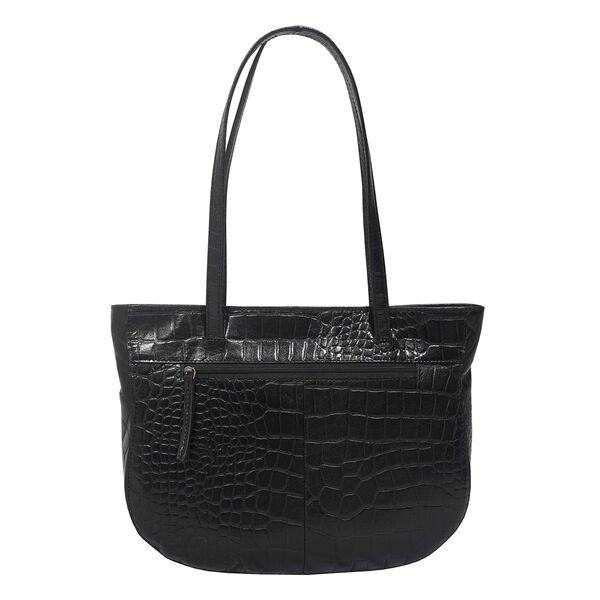 Assots London Julia, krokogeprägt echtes Leder Tote Tashe - Größe: 35x24x6cm, schwarz image number 1