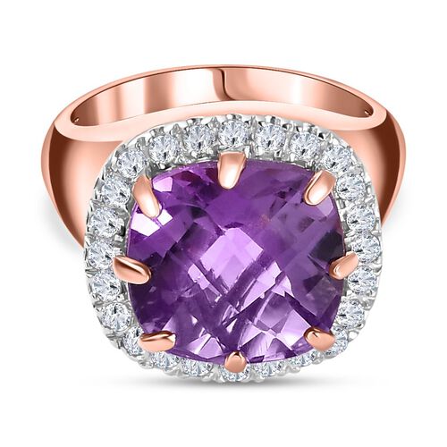 AAA Rose De France Amethyst und Zirkon Ring - 7,12 ct. image number 0