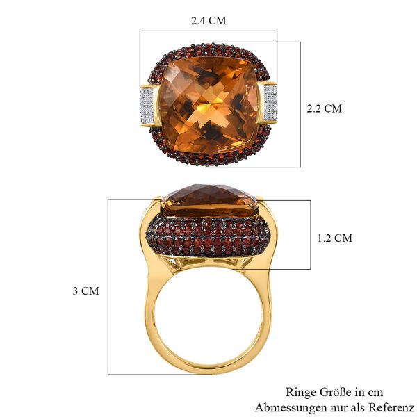 AAA Citrin, Mosambik Granat und Zirkon-Ring - 21,30 ct. image number 7