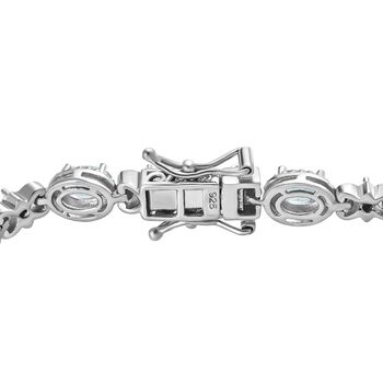 Espirito Santo Aquamarin und Zirkon Armband, ca. 20 cm, ca. 5,75 ct