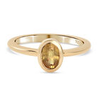 Gelber Saphir Solitär-Ring, 925 Silber vergoldet, 0,61 ct. image number 0