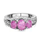 Ilakaka rosa Saphir (Fissure gefüllt)-Ring, 925 Silber platiniert (Größe 18.00) ca. 2.47 ct