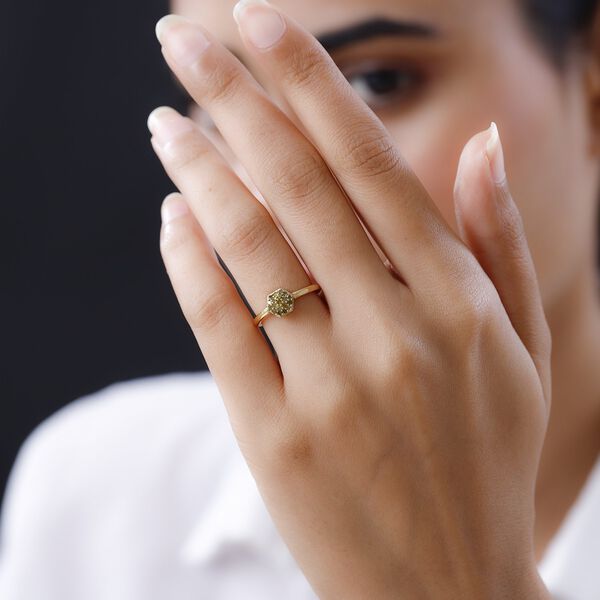 Gelber Diamant Ring 925 Silber Gelbgold Vermeil (Größe 16.00) ca. 0,20 ct image number 3