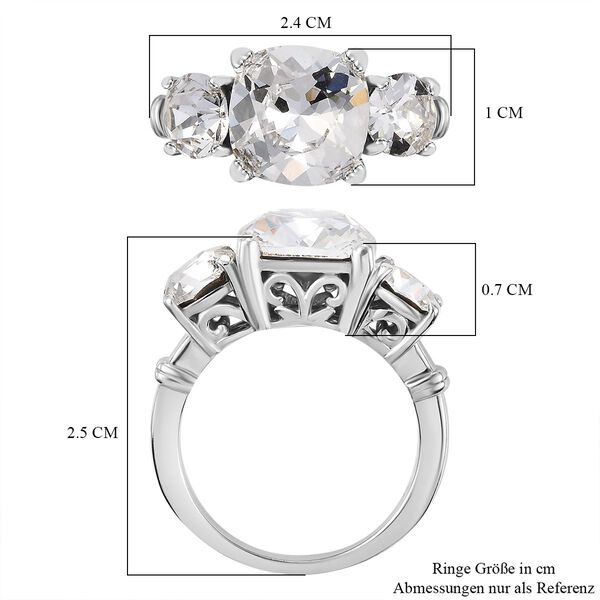 J Francis gefertigt mit SWAROVSKI- Wei&szlig;er Swarovski Kristall Ring image number 6