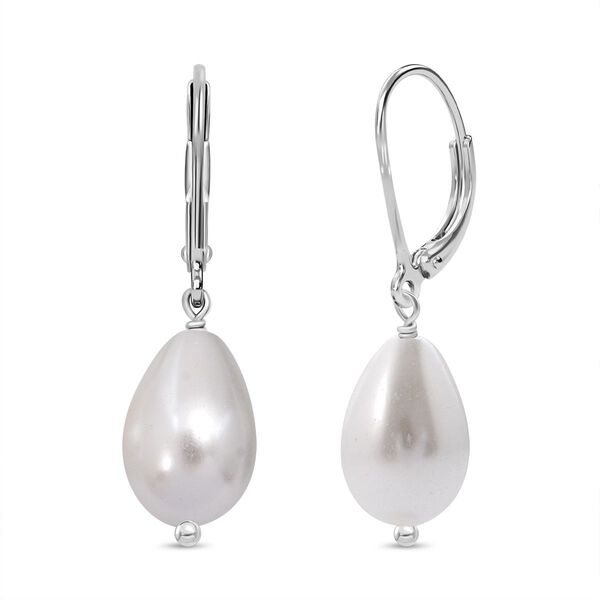 Weiße Muschelkernperle Ohrringe - 20 ct. image number 0