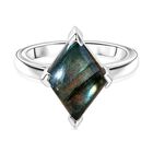 Labradorit Ring Messing (Größe 17.00) ca. 4,77 ct