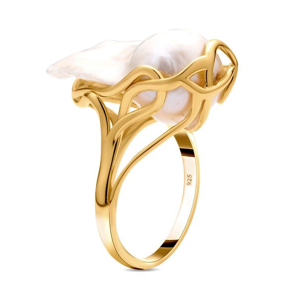 Weißer Barockperlen-Ring - 15-25 mm image number 5