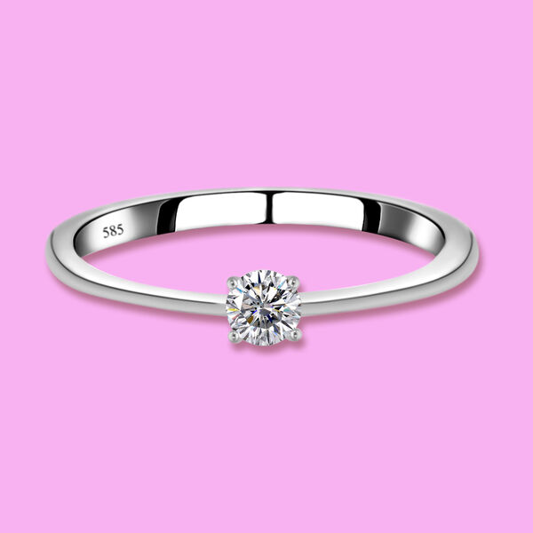 Diamant Solitär-Ring, SGL zertifiziert P1 G-H, 585 Weißgold  ca. 0,52 ct image number 2