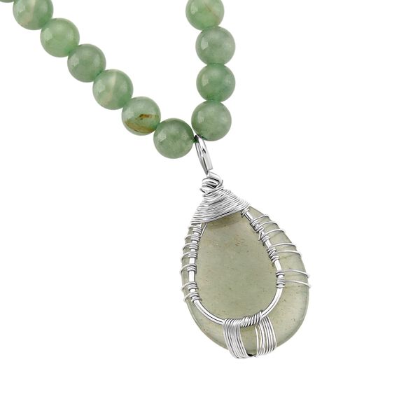 Gr&uuml;ne Aventurin Halskette, ca. 45 cm + 5 cm extender, ca. 230.00 ct image number 5