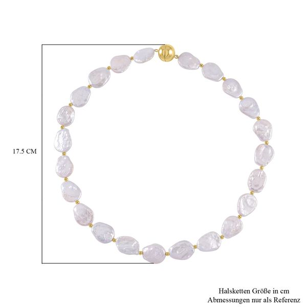 14-16mm weiße Süßwasserperlen-Halskette image number 5