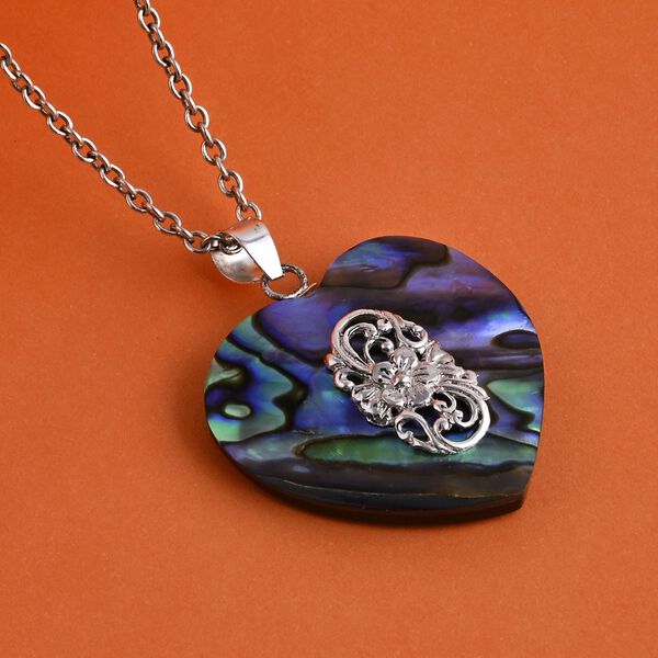 Royal Bali Kollektion- Abalone Muschel Anh&auml;nger und Ohrringe in 925 Silber image number 7