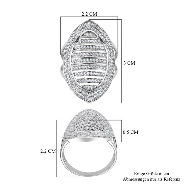 LUSTRO STELLA wei&szlig;er Zirkonia Cocktail Ring image number 6