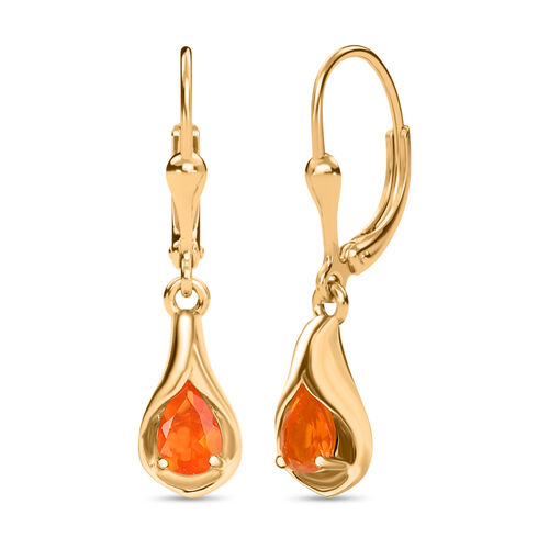 D'Joy AAA Blaze Feueropal Ohrringe 925 Silber 750 Gelbgold Vermeil ca. 0,53 ct. image number 0