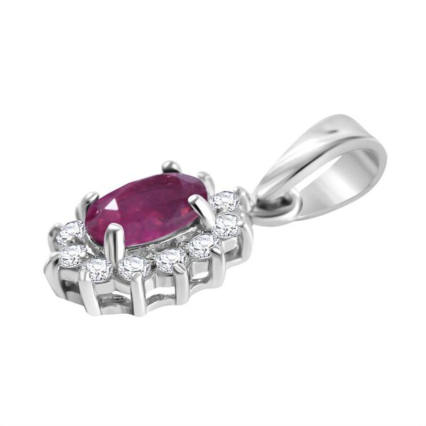 Afrikanischer Rubin und Zirkon Anh&auml;nger - 0,99 ct. image number 2