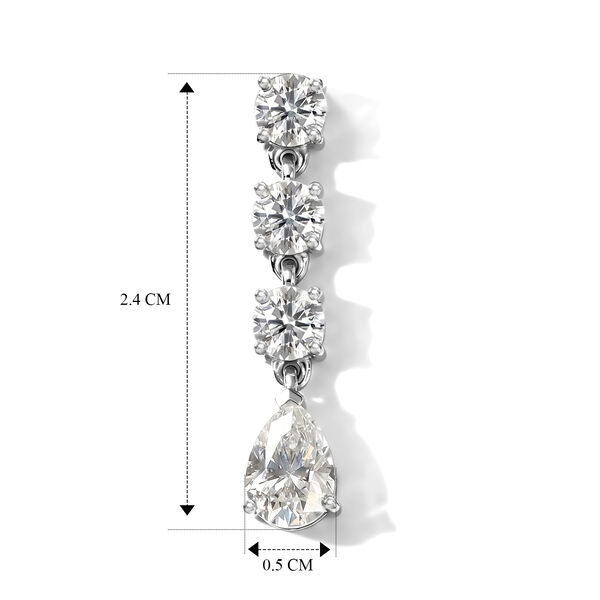 D'Joy Moissanit Ohrringe 925 Silber Rhodiniert ca. 2.82 ct image number 2
