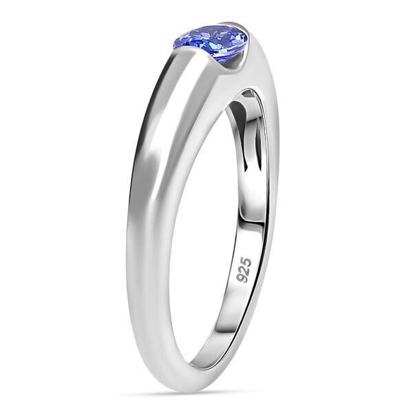 Tansanit Ring 925 Silber platiniert (Gr&ouml;&szlig;e 17.00) ca. 0,47 ct image number 4