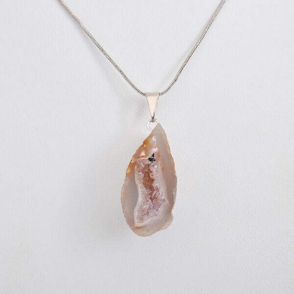 Drusy Quarz Anh&auml;nger, silberfarben ca. 30.00 ct image number 1