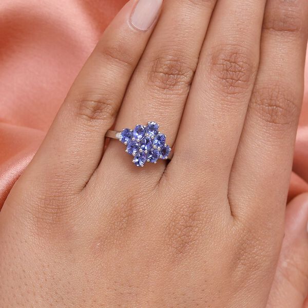 AAA Tansanit-Ring, 925 Silber platiniert  ca. 1,89 ct image number 3