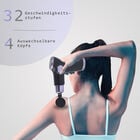 Mini-Muskel-Massage-Pistole mit 4 Massageköpfen, 32 Stärken, perfekt zum Mitnehmen, schwarz image number 6