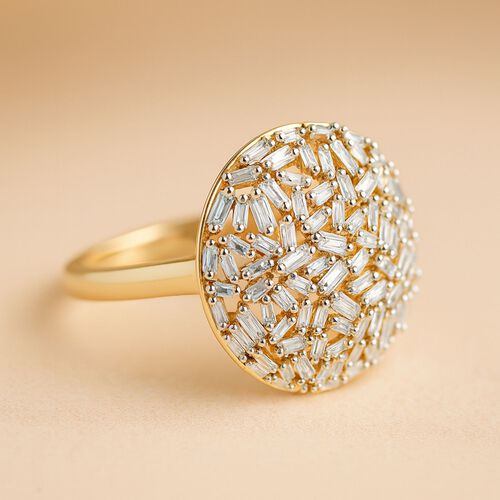 LUXURIANT DIAMOND - Lab Grown Diamant SI-GH Ring 925 Silber 750 Gelbgold Vermeil (Größe 17.00) ca. 1.11 ct image number 2