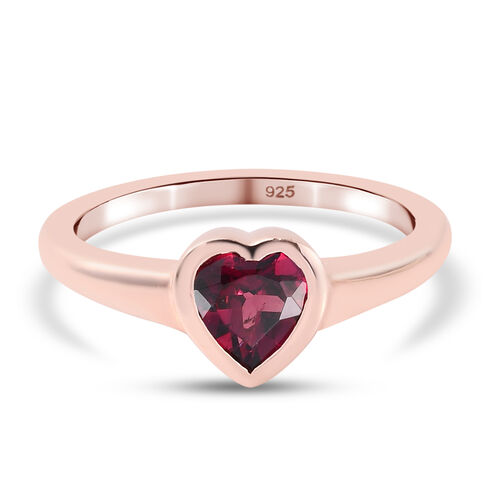 Rhodolith Granat Solitär Ring 925 Silber rosévergoldet  ca. 0,80 ct image number 0